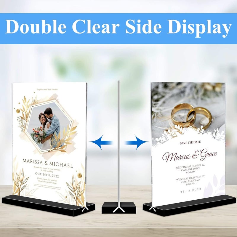 Arrobust Acrylic Sign Holder 5x7, 6-Pack Plastic Clear Vertical Double-Sided Menu Display Stand with Double-Sided Display, Perfect for Restaurants, Offices, Exhibits - Image 3